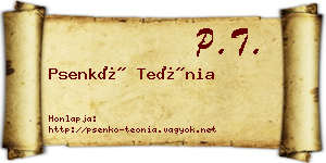 Psenkó Teónia névjegykártya